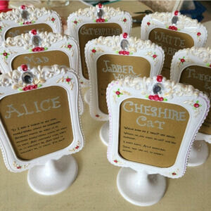 LOT 8 Alice in Wonderland wedding plaquards